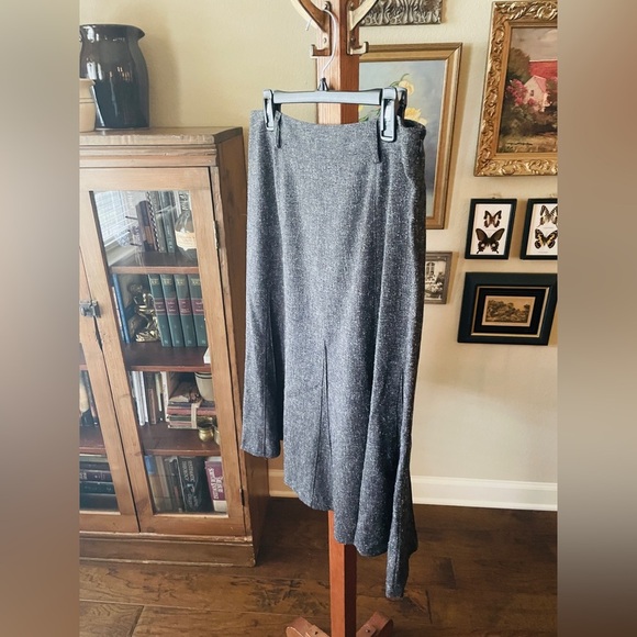 East 5th women’s fit & flare midi tweed zip skirt belt loops 14 charcoal gray - Picture 3 of 9